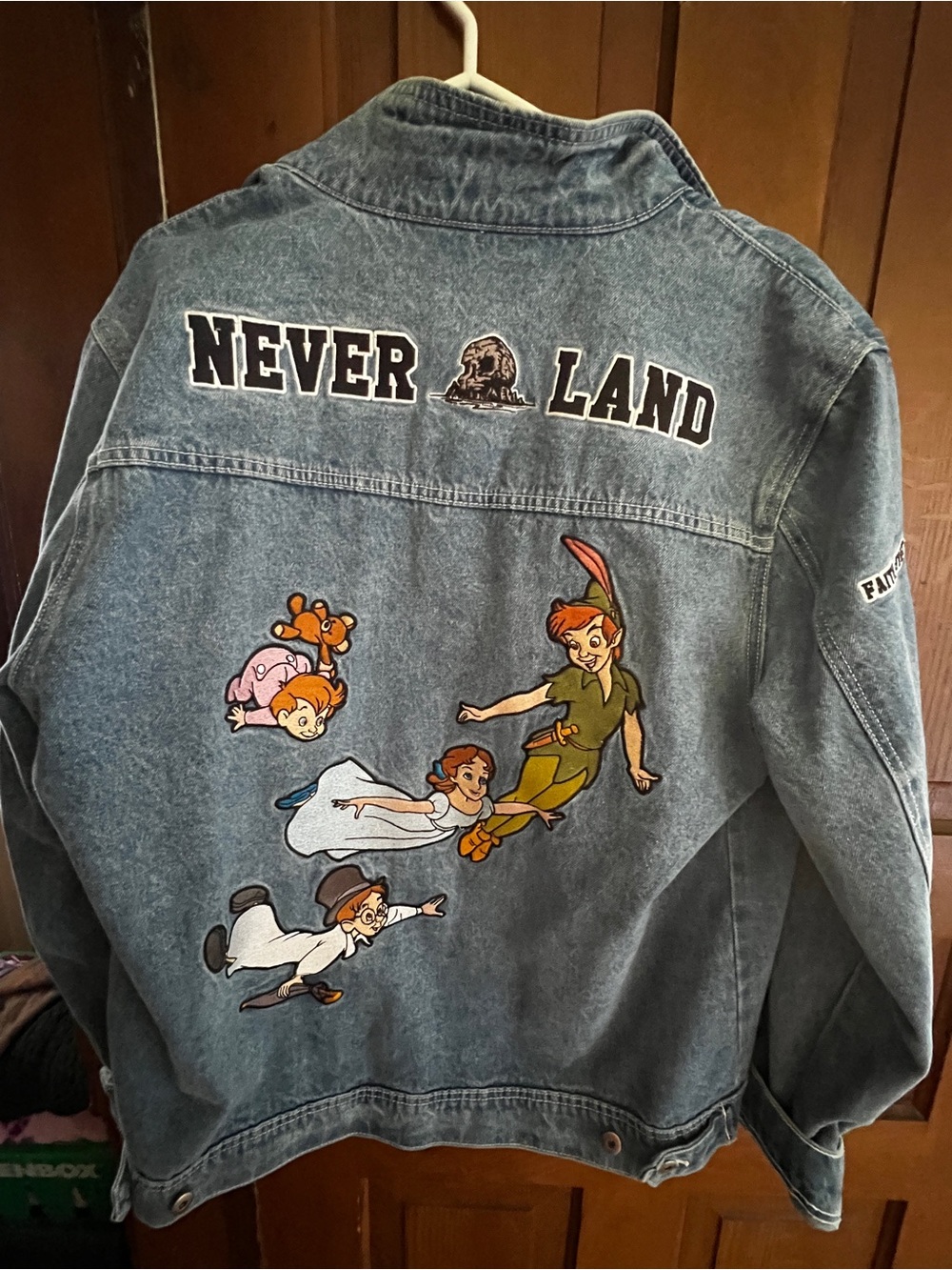 Blue Denim Never Land Patch Jean Jacket for Women